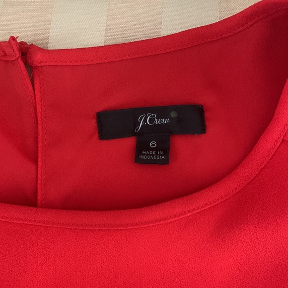 J CREW Red long sleeve contemporary fall dress $148 S M 6 8 career preppy - Picture 9 of 11